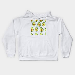 Avocados with cute expressions seamless pattern Kids Hoodie